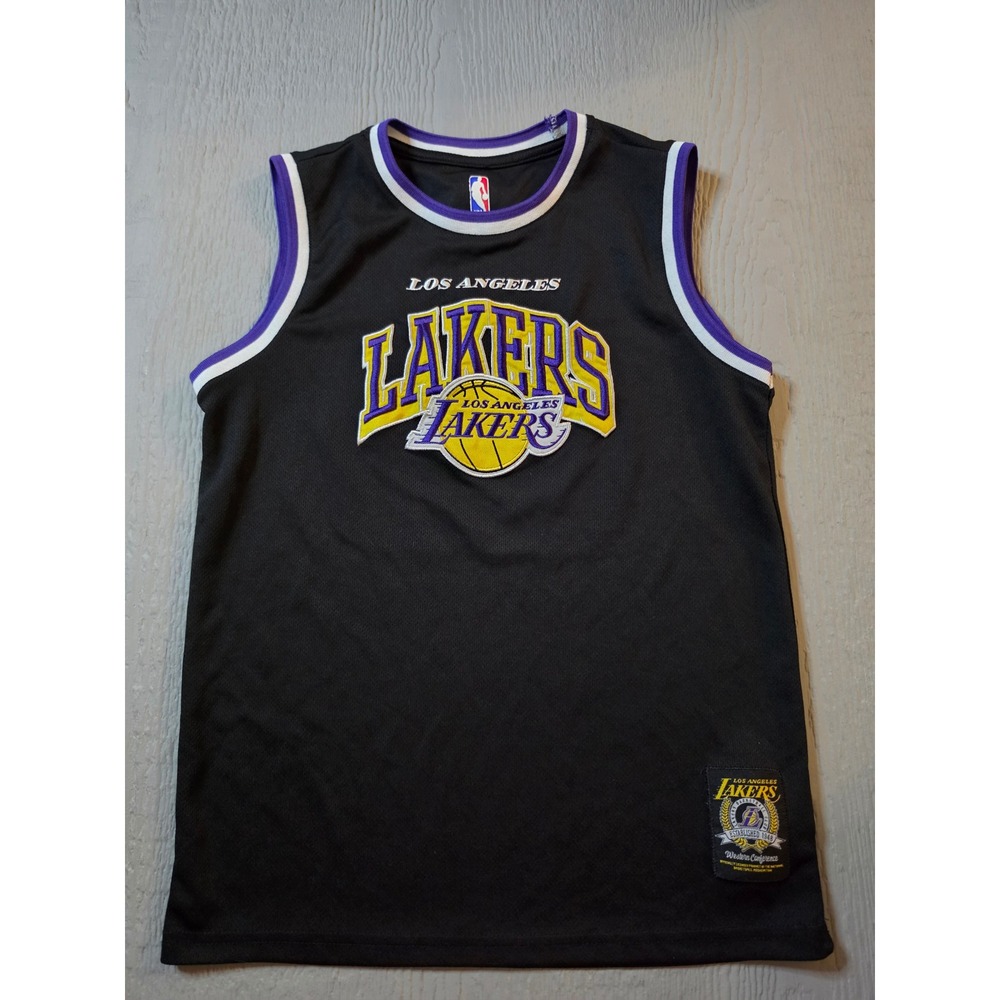NBA Los Angeles Lakers Kids Mesh Basketball Jersey Black Purple Size M 14/16